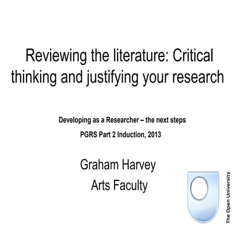 Graham Harvey Reviewing the Literature Presentation