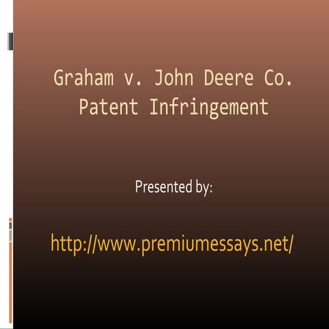 Graham v. john deere co. patent infringement