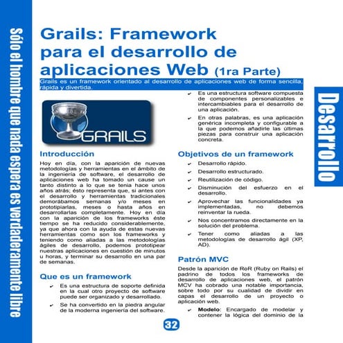 Grails: Framework para el desarrollo de aplicaciones Web No 1