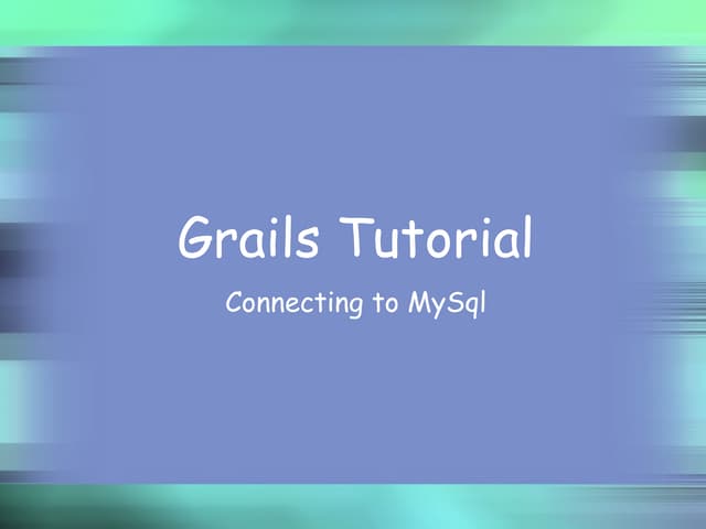 Grails Connecting to MySQL