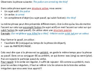 Exercice on the PASSIVE / le PASSIF