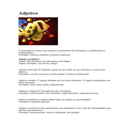 adjetivo.pptxaula sobre adjetivo- classes gramaticais | PPTX