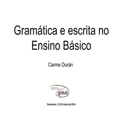 Gramàtica e escrita no Ensino Básico