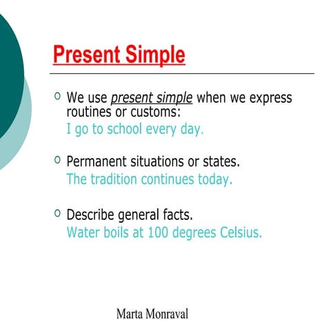 Gramatica inglés present simple