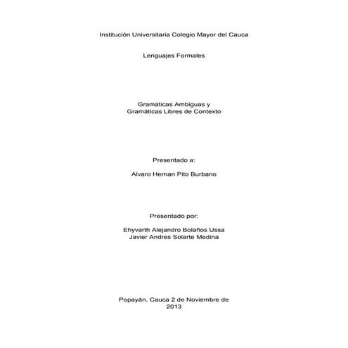 GRAMATICAS AMBIGUAS