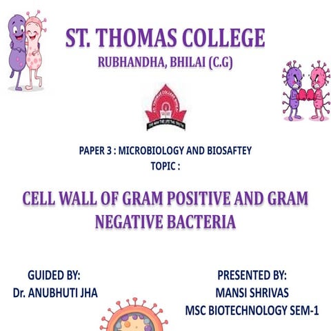 Cell wall of Gram-Positive and Gram-Negative Bacteria