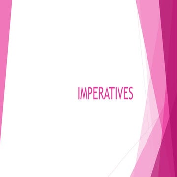 IMPERATIVES SLIDES USES, EXAMPLES AND EXERCISES | PPT