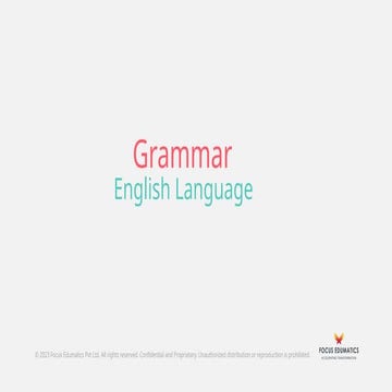 Grammar in English language presentation