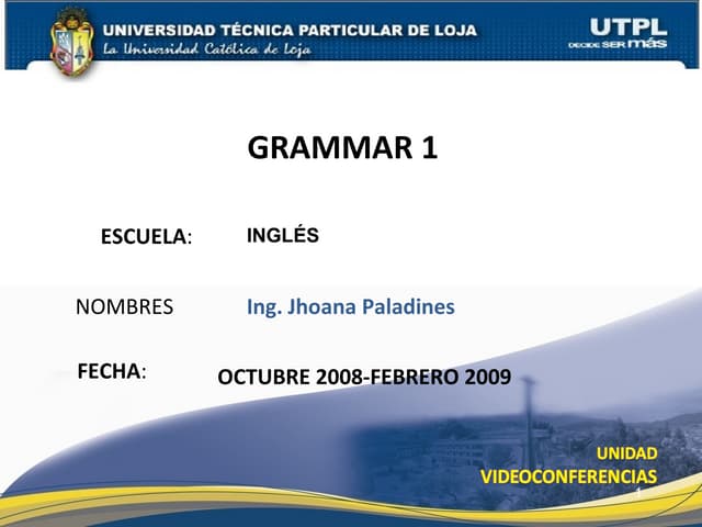 Grammar I | PPT