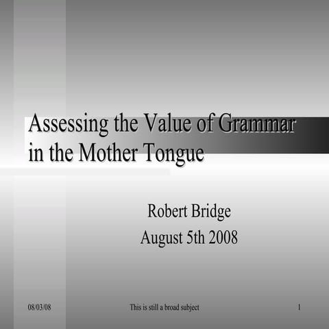 Grammar In Mother Tongue.