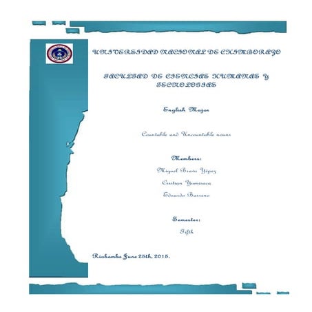 Grammar 5 contable and uncountable nouns