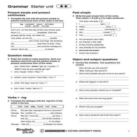 Grammar and vocabulary su2