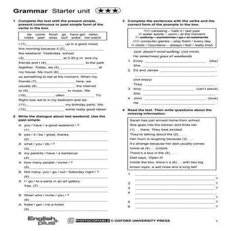 Grammar and vocabulary su 3
