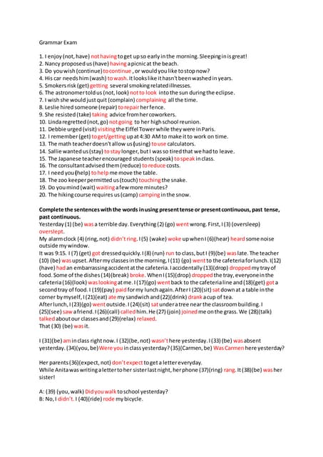 Grammar exam  jawaban 