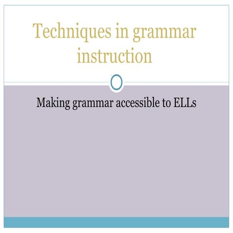 Grammar instruction
