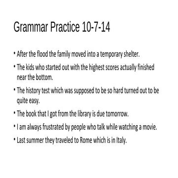 Grammar practice 10 7-14