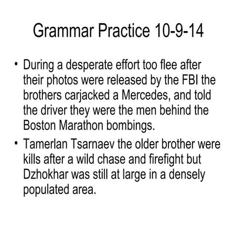 Grammar practice 10 9-14