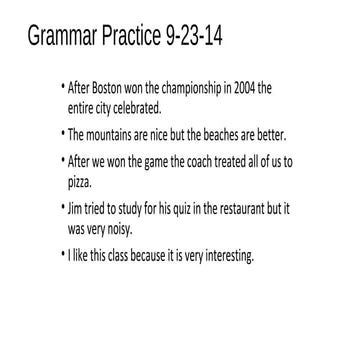 Grammar practice 9 23-14