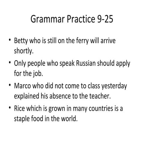 Grammar practice 9 25-14