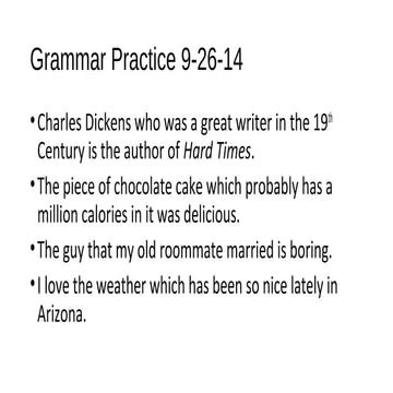 Grammar practice 9 26-14