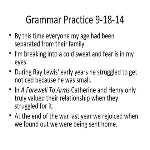 Grammar practice 9 18 14