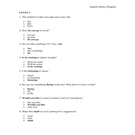 Grammar test multiple choice (1) corregido | PDF