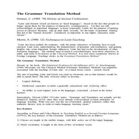 Grammar translation method