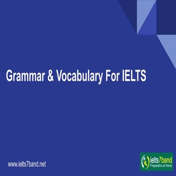 Grammar & vocabulary for ielts