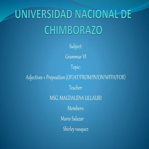 Grammar with prèposition