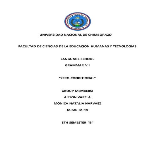 Grammar zero conditional