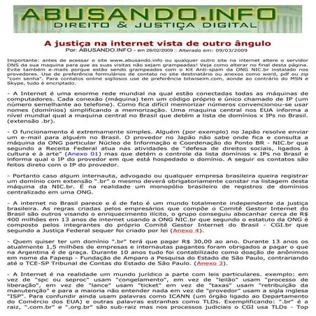 Grampo na Internet Brasileira