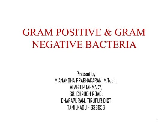 Gram Positive Vs Gram Negative Slide 2+ Thousand Gram Positive