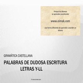 Gramatica castellana. Uso de la Y i...