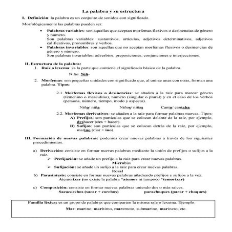 Gramática sintetizada para primero de la ESO