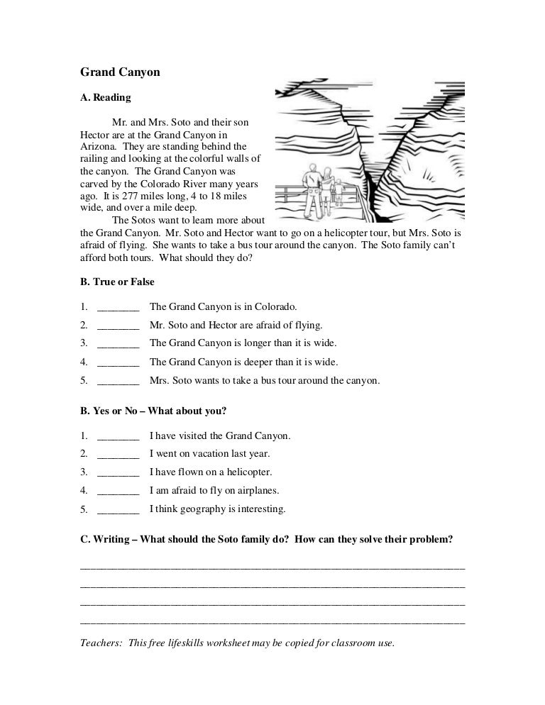  Grand Canyon Reading Comprehension Worksheet Free Download Gambr co