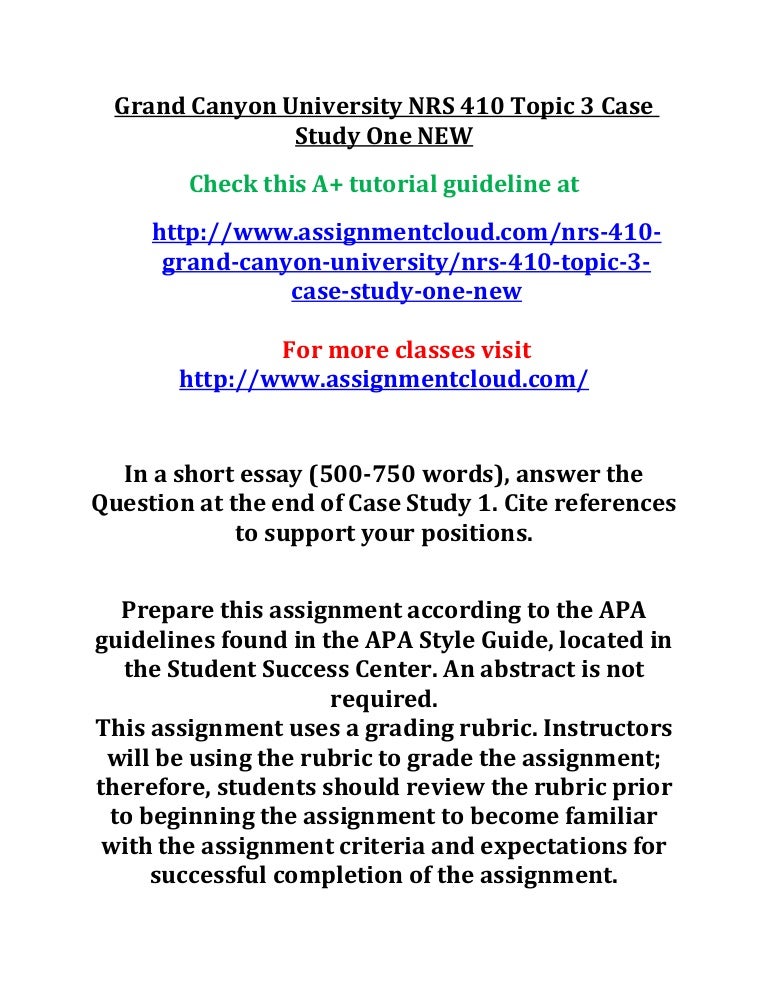 Nrs 410v case study 1 picture