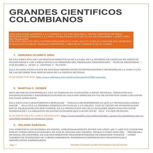 Grandes cientificos colombianos