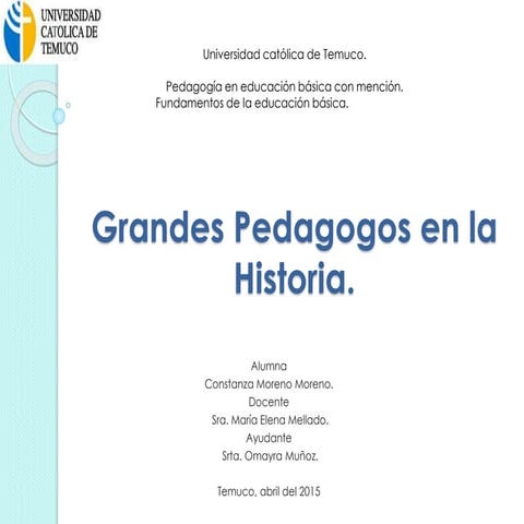 Grandes pedagogos en la historia