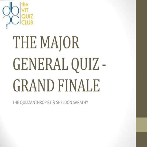Finals of Quiz of the Month April 2012 by Sarathy and Murali