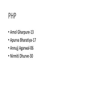 PHP language presentation | PPT
