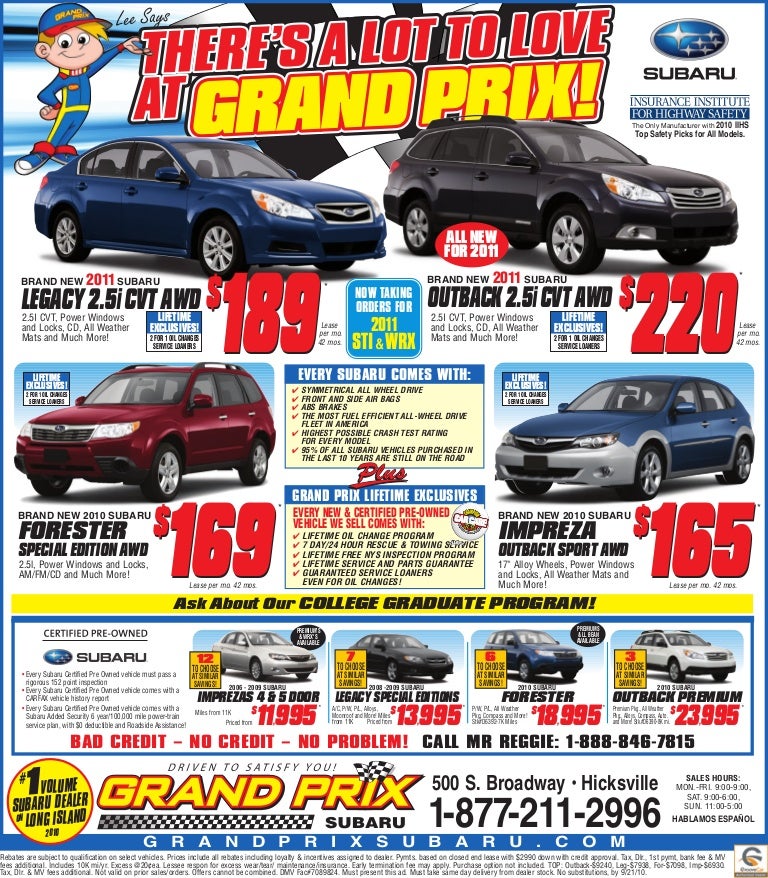 Subaru Certified Pre Owned 2 >> Grand Prix Subaru Subaru Certified Pre Owned 2 >> Grand Prix Subaru