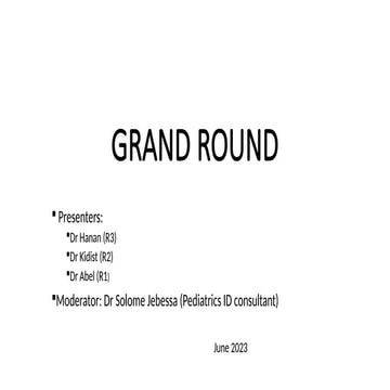 a GRAND ROUND on a child with sarcoidosis | PPTX