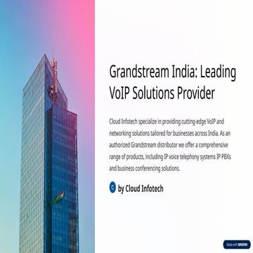 Cloud Infotech authorized distributor of Grandstream