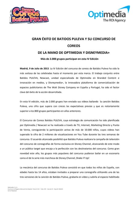 Gran exito de concurso coreos