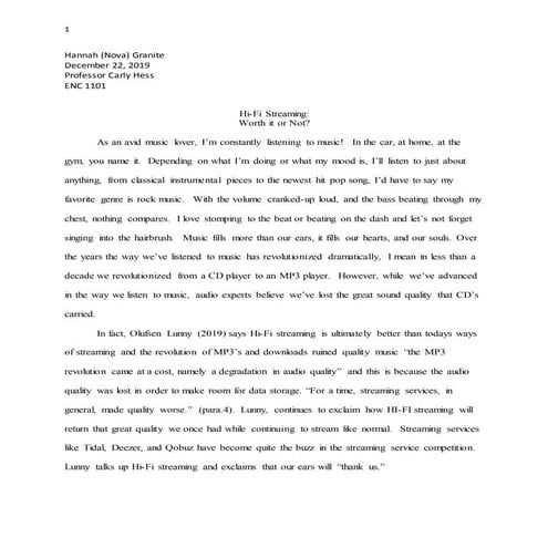 Granite Nova _ Hi-Fi Streaming Essay