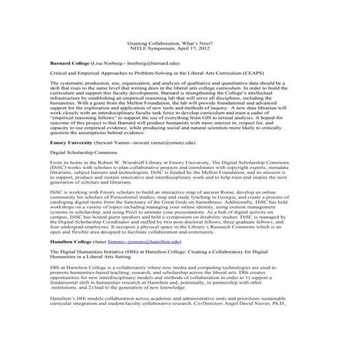 Granting Collaboration, What’s Next?– Paper