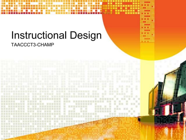 Instructional Design for CHAMP TAACCCT3 Consortium Hires