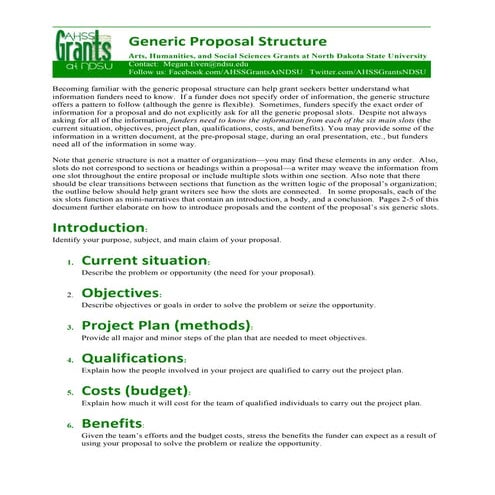 Generic proposal Structure