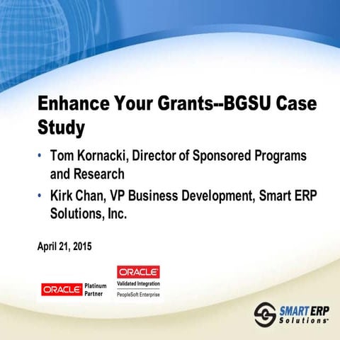 Webinar: Enhance Your Grants--BGSU Case Study