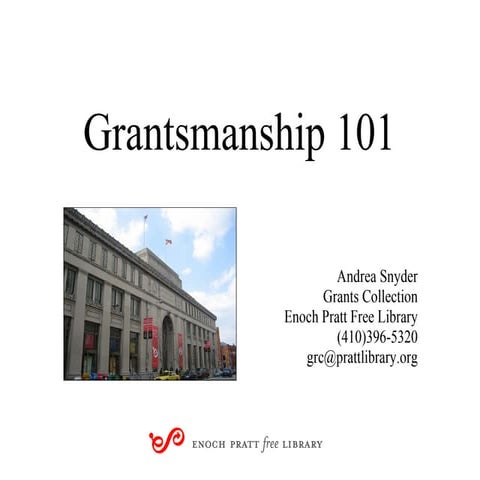 Grantsmanship 101